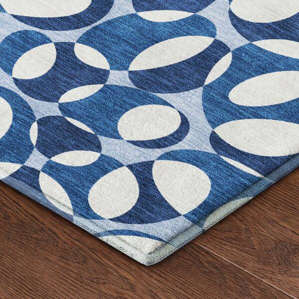 Mayfield Premium Machine Washable Abstract AMF2536 Blue 9 ft. x 12 ft. Area Rug