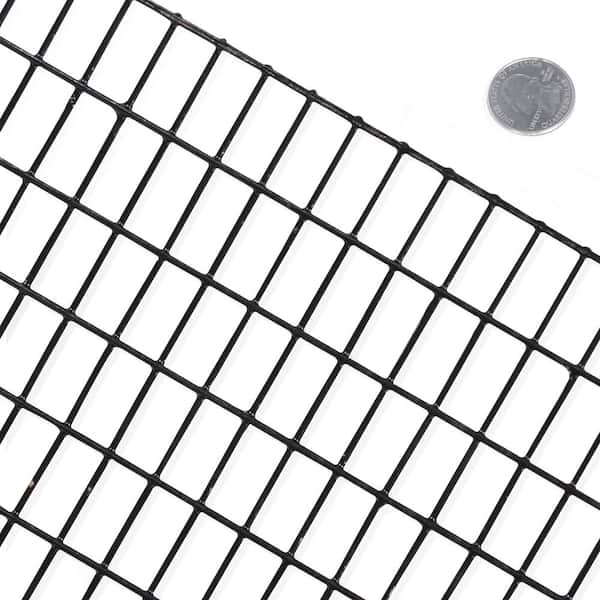 Fencer Wire 4 ft. x 50 ft. 16-Gauge Black PVC Coated Welded Wire Fence with Mesh Size 1/2 in. x 1/2 in.