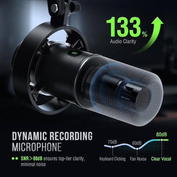 YICHUHAOXI Dynamic Microphone Podcast Recording Studio Metal Mic