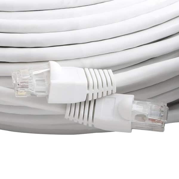 Commercial Electric 150 ft. CAT6 Ethernet Cable in White BSTC6-150WH - The  Home Depot