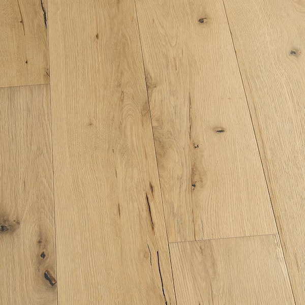 Malibu Wide Plank French Oak Montecito 3/8" T x 6.5" W Tongue and Groove Wire Brushed Engineered Hardwood Flooring 29.84 sq. ft./Case