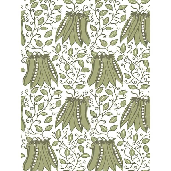 A-Street Prints Peas in a Pod Olive Garden Olive Wallpaper Sample