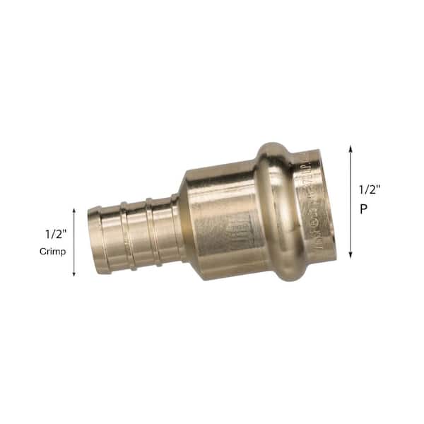 PureFlow 1/2 in. Crimp/Press Zero-Lead Bronze Transition Coupling (25-Pack)