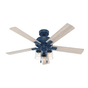 Hartland 52 in. LED Indoor Indigo Blue Ceiling Fan with Light Kit