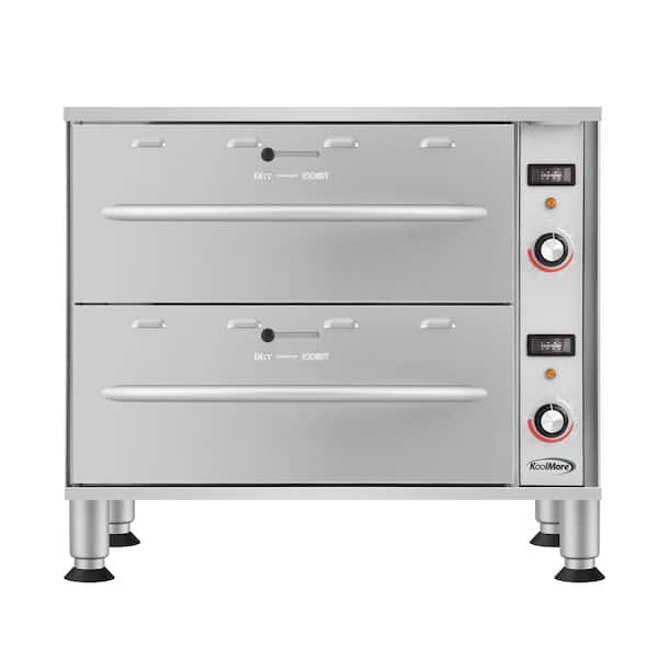 Koolmore 28 in. Commercial Free Standing Double Warming Drawers in Stainless-Steel
