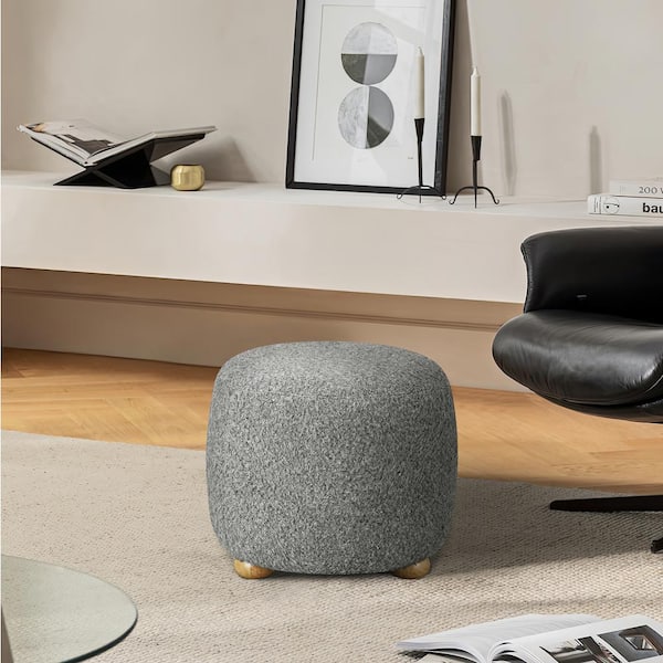 Lifestyle Solutions Corine Standard Round Ottoman in Grey