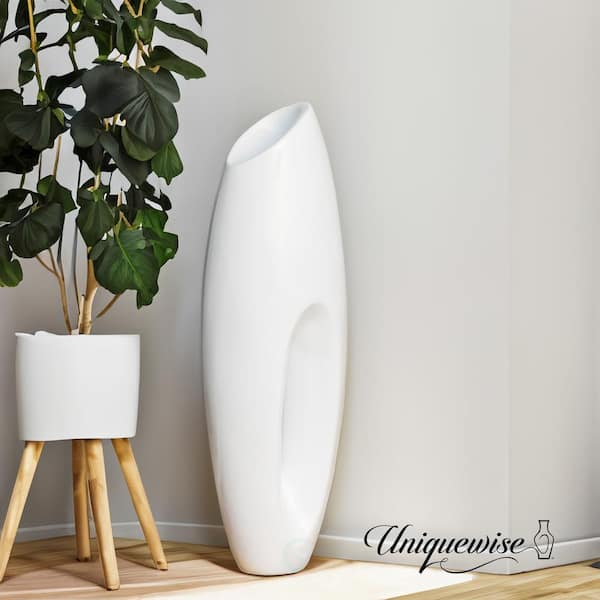 Tall Floor Vase, Modern White Large Floor Vase, 40 in. Vase, Decorative  Lightweight Vase, Large