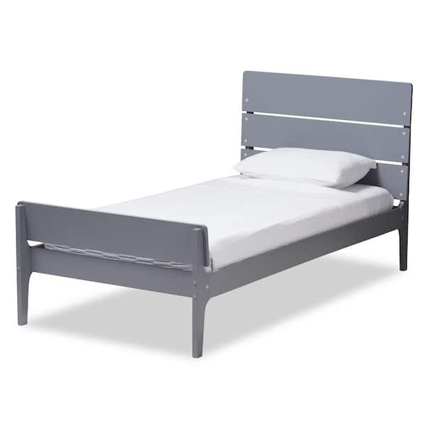 Baxton Studio Nereida Grey Twin Platform Bed