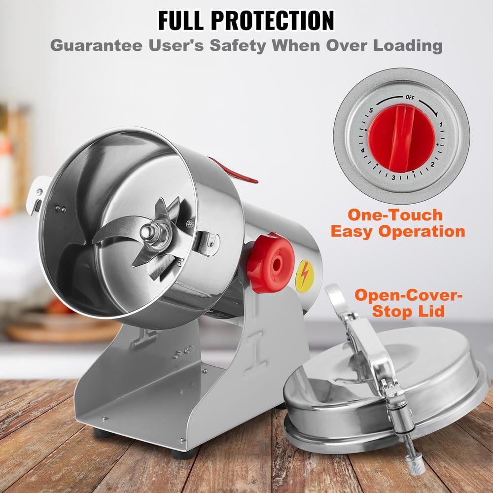 VEVOR High-Speed Stainless Steel Electric Grain Mill Grinder