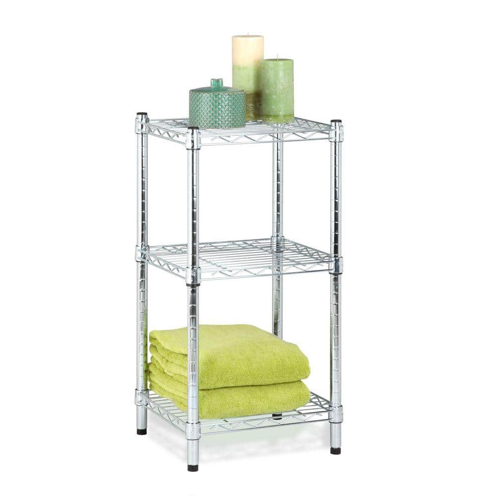 HoneyCanDo Chrome 3Tier Metal Wire Shelving Unit (15 in. W x 30 in