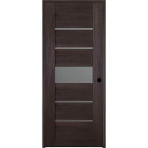 Vona 07-06 24 in. x 84 in. Right-Hand Frosted Glass Solid Composite Core Veralinga Oak Wood Single Prehung Interior Door
