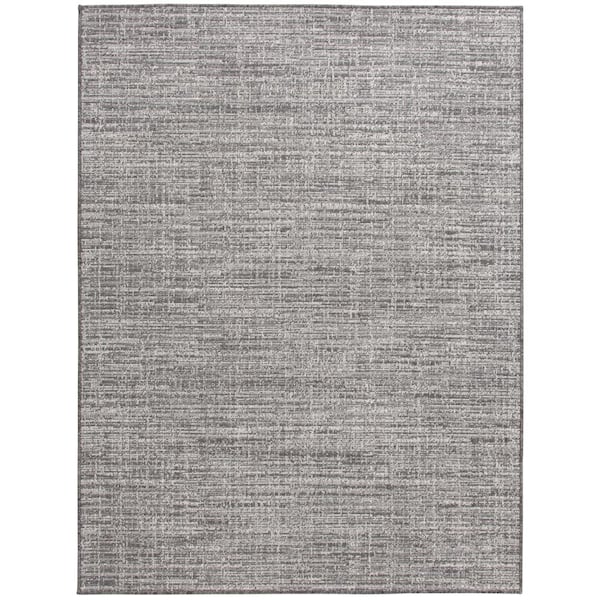 Hampton Bay Wicker Weave Gray 6 ft. x 9 ft. Indoor/Outdoor Area Rug