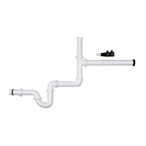 1-1/2 in. White Plastic Slip-Joint Garbage Disposal Install Kit with Dishwasher Garbage Disposal Connector