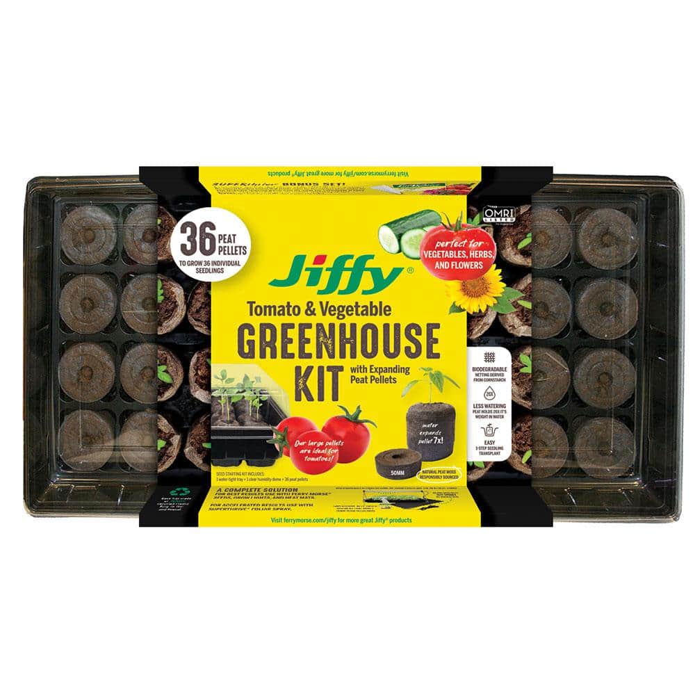 SEED STARTER KIT Greenhouse JIFFY Peat Pellets REFILLS 36 Pack Ships Same Day 