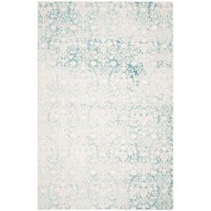 Passion Turquoise/Ivory 5 ft. x 8 ft. Floral Area Rug