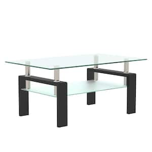 SEI FURNITURE 42.5 in. Metal Rectangular Distressed Black Rustic Terrarium  Glass Display Coffee Table CK8860 - The Home Depot