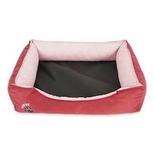 Burgundy Washable Dog Bed for Small Dogs - Durable Waterproof Sofa Dog Bed with Sides