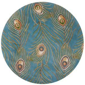 Carly Blue 6 ft. Round Area Rug