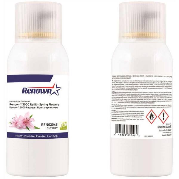 Renown 3000 Series 2 Oz Spring Flowers Odor Neutralizer Aerosol Dispenser Refill Ren03048 The Home Depot Renown 3000 Series 2 Oz Spring Flowers Odor Neutralizer Aerosol Dispenser Refill Ren03048 The Home Depot