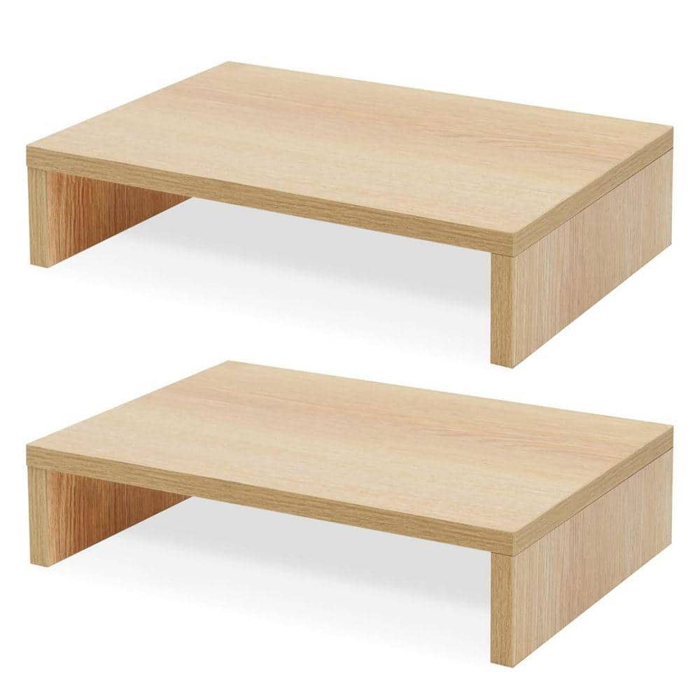 Organizing Stand Maple 14 in. x 3.3 in. Wood Minimal Desk Organizer Stand, 2-Pack ...
