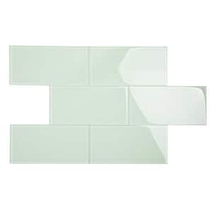 Winter Sage 6 in. x 12 in. x 8mm Glass Subway Wall Tile (5 sq. ft./Case)