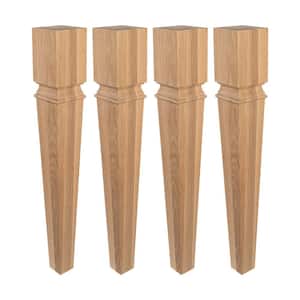 35-1/2 in. x 5 in. Unfinished North American Solid Oak Kitchen Island Leg (Pack of 4)