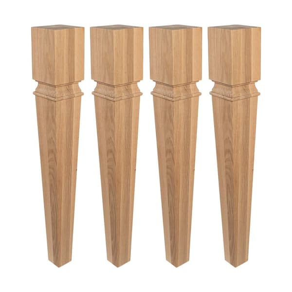 35-1/2 in. x 5 in. Unfinished North American Solid Oak Kitchen Island Leg (Pack of 4)