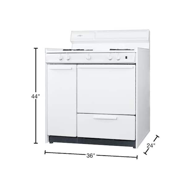 Summit Appliance 36 in. 2.9 cu. ft. Gas Range in White WNM4307