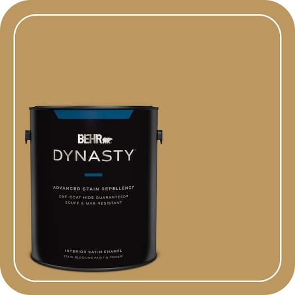 BEHR DYNASTY 1 gal. #330F-5 Golden Bear Satin Enamel Interior Stain-Blocking Paint and Primer