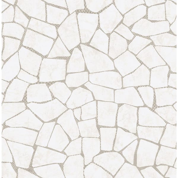 CASA MIA Skin Effect Off White and Beige Paper Non-Pasted Strippable Wallpaper Roll (Cover 56.05 sq. ft.)
