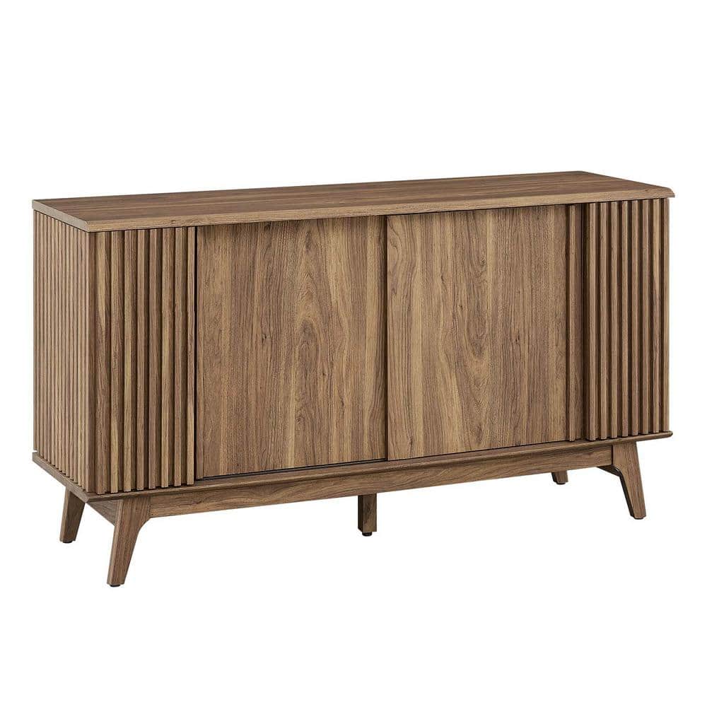 Eudora Walnut Wood Grain Mid-Century Modern Sideboard
