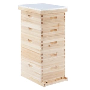 Beehive Boxes Kit, Langstroth Beehive for Beekeeping, 5 Layer Bee House with 4 Medium Storage Boxes and 1 Deep Brood Box