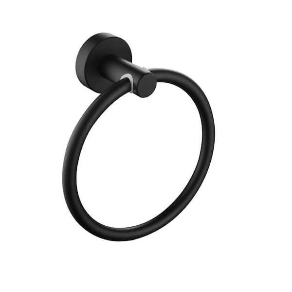 Interbath Wall-Mounted Hand Towel Ring in Matte Black ITBTR46AU1MB - The  Home Depot