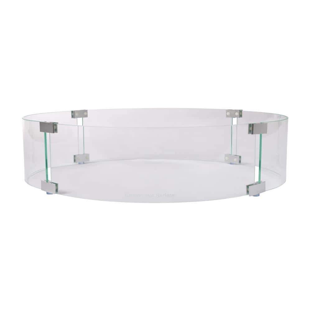 Clear Tempered Glass Wind Guard for Round Fire Pits