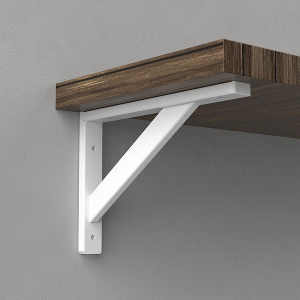 7. 5 in. x 11. 5 in. White Wooden Shelving Barcket