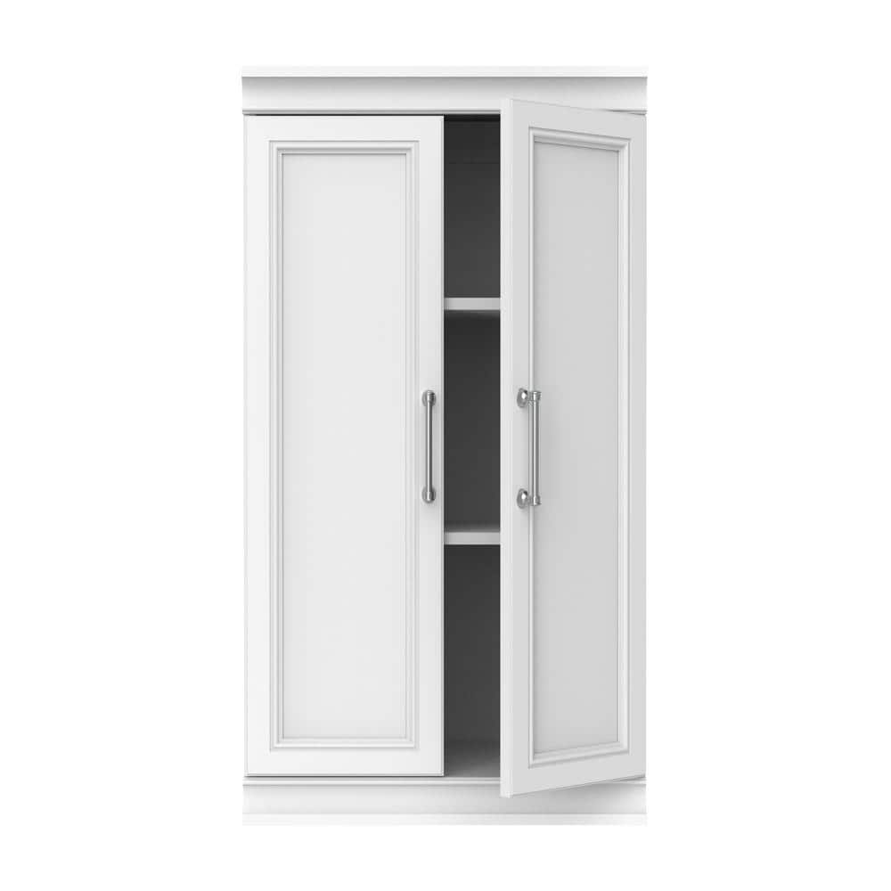 White Laminate 3-Shelf Office Storage Cabinet with Adjustable Shelving
