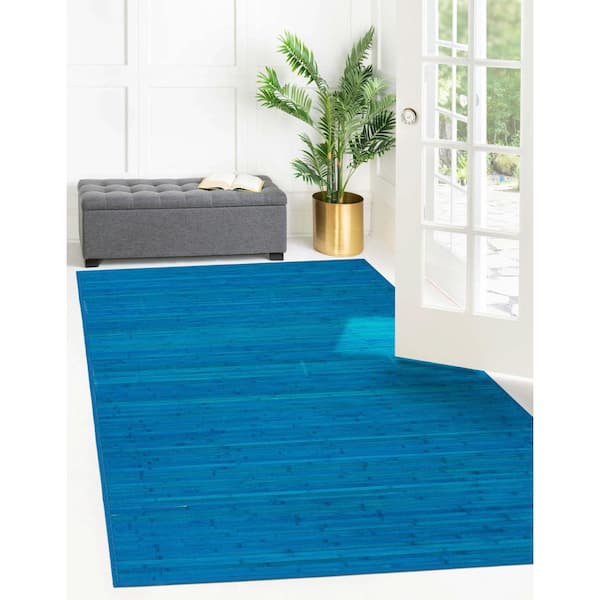 Bamboo Zhuzi Blue 5 ft. x 8 ft. Rectangle Area Rug