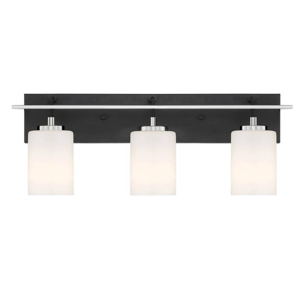 Matte Black Industrial 3-Light Dimmable Vanity Fixture