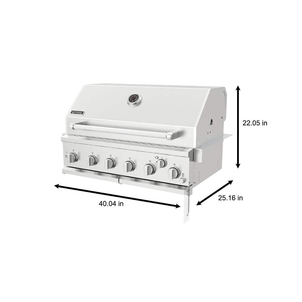 Spire 36-Inch Stainless Steel Built-In 6-Burner Natural Gas Grill