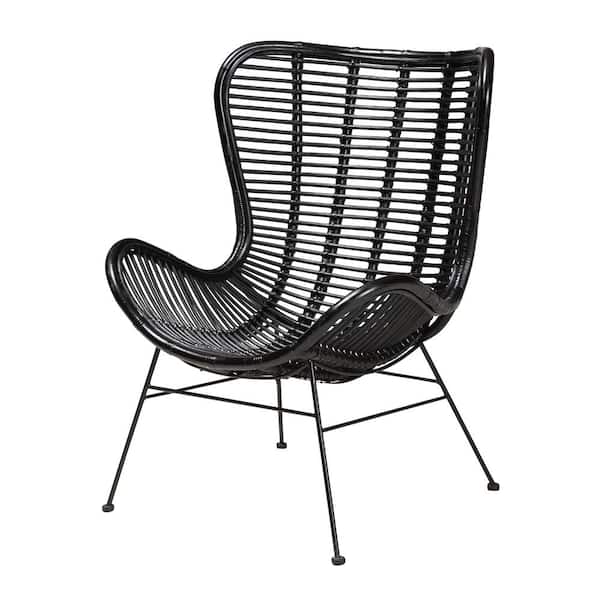 bali & pari Colorado Black Rattan Side Chair