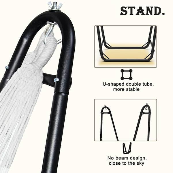 Afoxsos Unique U-Shaped 2.83 ft. Free Standing Chair Hammock