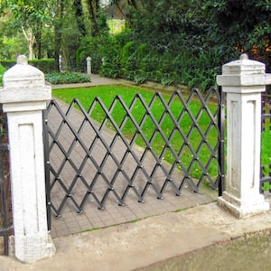 Single Fold Security Gate 78.7 H x 95.3 W in. Steel Fold Door Gate with Padlock 360° Roll Barricade Gate Garden Fence
