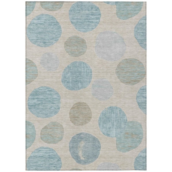 Chantille Machine Washable Indoor/Outdoor Abstract ACN3056 Linen 10 ft. x 14 ft. Area Rug