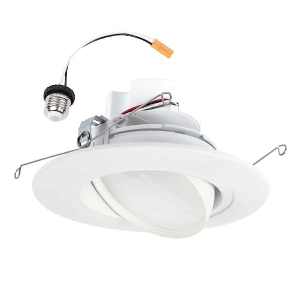 HALO RA 5/6 in. Integrated LED Recessed Light Trim, 600 Lumens/1000 Lumens, 5 Selectable CCT, D2W, 120-Volt, WH
