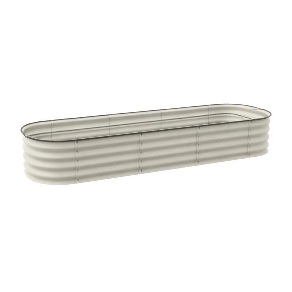 6.4 x 2 x 1 ft. White Metal Oval Outdoor Galvanized Raised Gardens Bed Planter Box with Safety Edging price history on PriceWatchPro