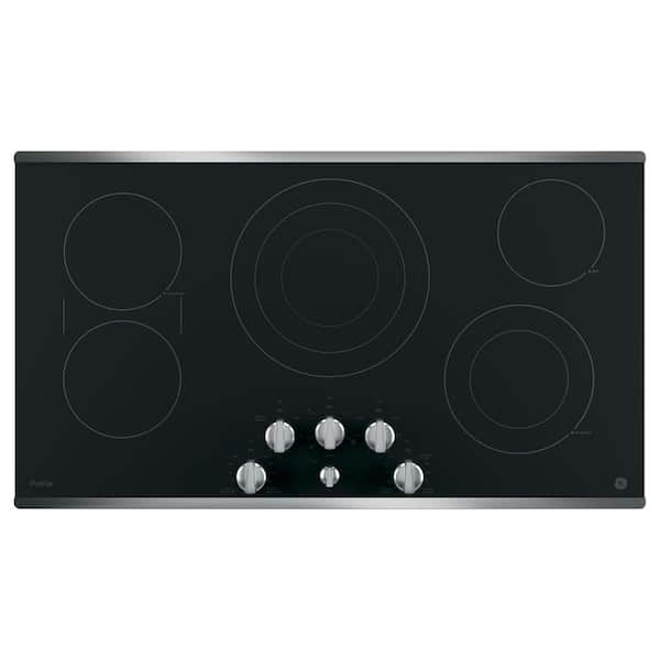 GE Profile 36 in. Radiant Electric Cooktop in Stainless Steel with 5 Elements with Rapid Boil