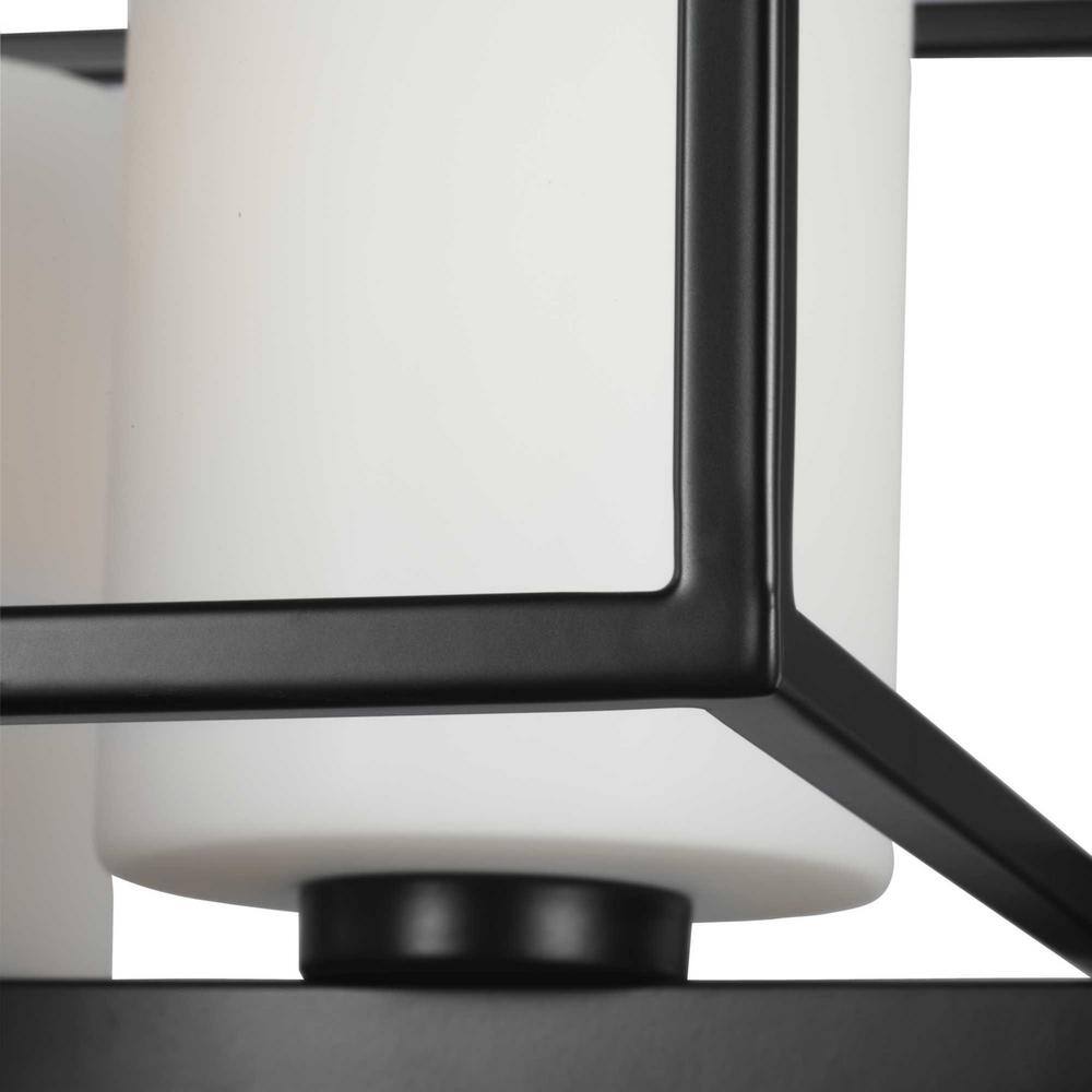 Chadwick Matte Black 4-Light Wall Bracket with Opal Glass Shades