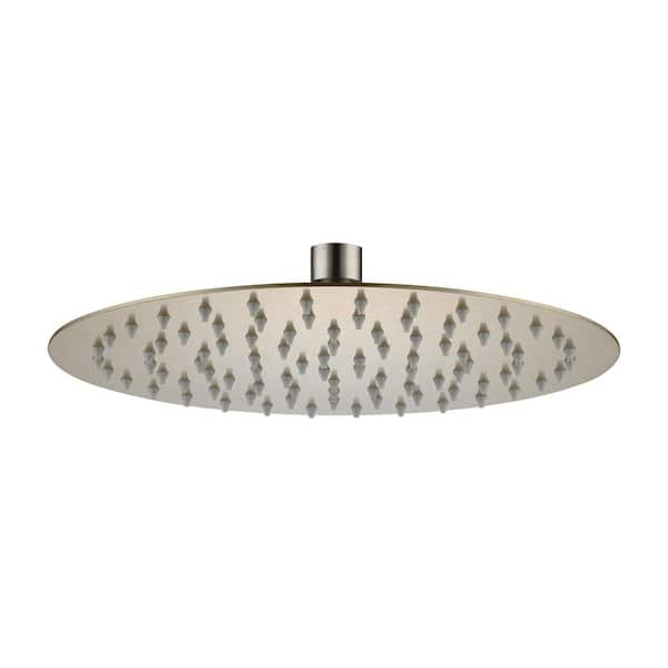 1-Spray Pattern with 2.5-GPM Round 12 in. Ceiling Mount Rain Fixed Shower Head in Brushed Nickel