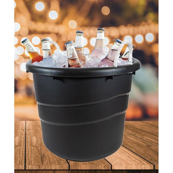 HDX 21 Gal. Utility Tub Storage Tote with Rope Handles 2023 0560 The Home Depot