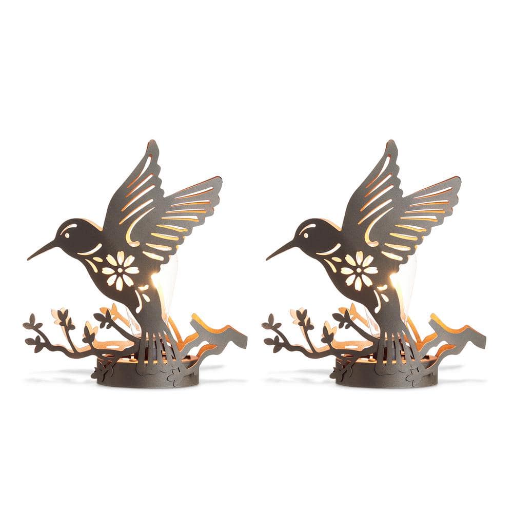 ライト・ランタン KABUSEMONO OUTDOOR MONSTER Glitzhome 9.75 in. H Set of 2 Black and Gold Metal Cutout